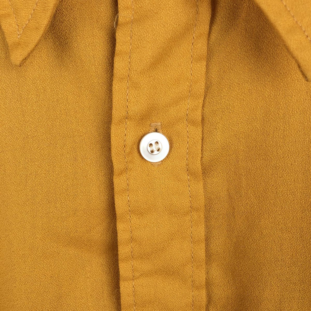1960s-1970'S Debonaire THE BODY SHIRT Short-Sleeve Poly-Cotton Shirt, Men's Size L (Equivalent), Vintage polyester yellow type Vintage Second Hand