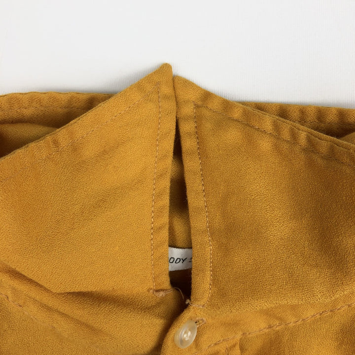 1960s-1970'S Debonaire THE BODY SHIRT Short-Sleeve Poly-Cotton Shirt, Men's Size L (Equivalent), Vintage polyester yellow type Vintage Second Hand