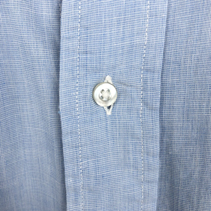 Brooks Brothers MAKERS Short-Sleeve Button-Down Shirt, Men's Size L (approx.) cotton Blue type light blue Vintage Second Hand