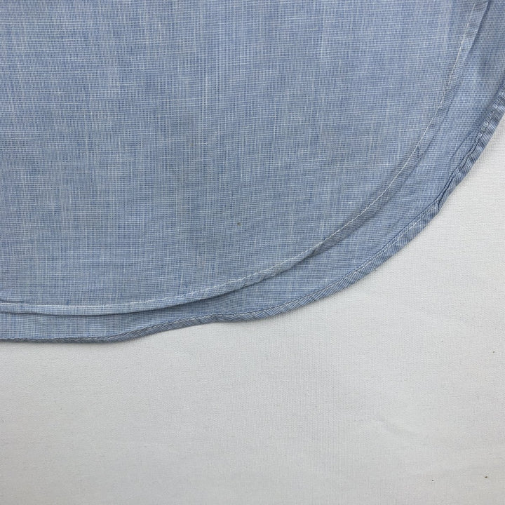Brooks Brothers MAKERS Short-Sleeve Button-Down Shirt, Men's Size L (approx.) cotton Blue type light blue Vintage Second Hand