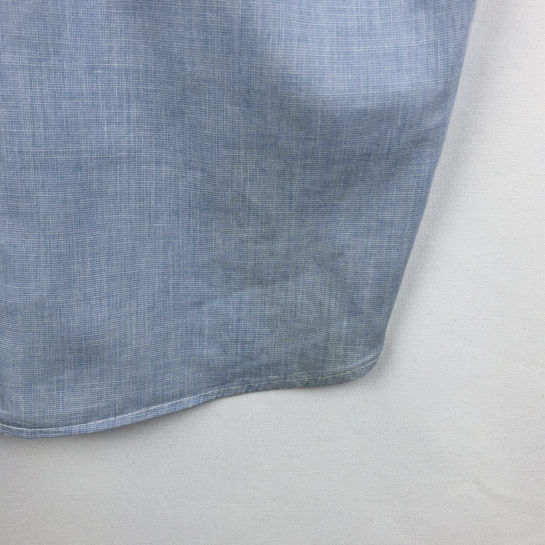 Brooks Brothers MAKERS Short-Sleeve Button-Down Shirt, Men's Size L (approx.) cotton Blue type light blue Vintage Second Hand