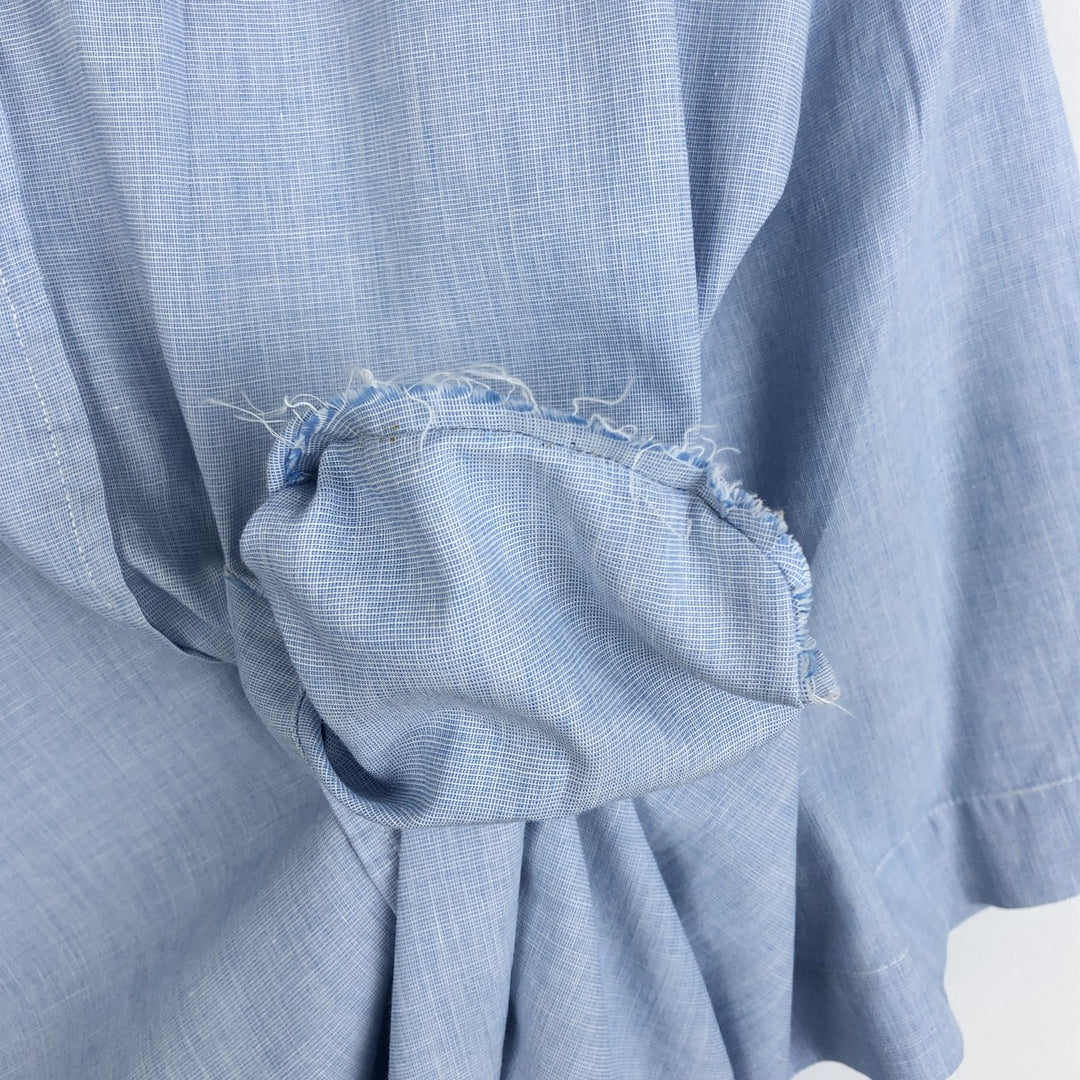 Brooks Brothers MAKERS Short-Sleeve Button-Down Shirt, Men's Size L (approx.) cotton Blue type light blue Vintage Second Hand