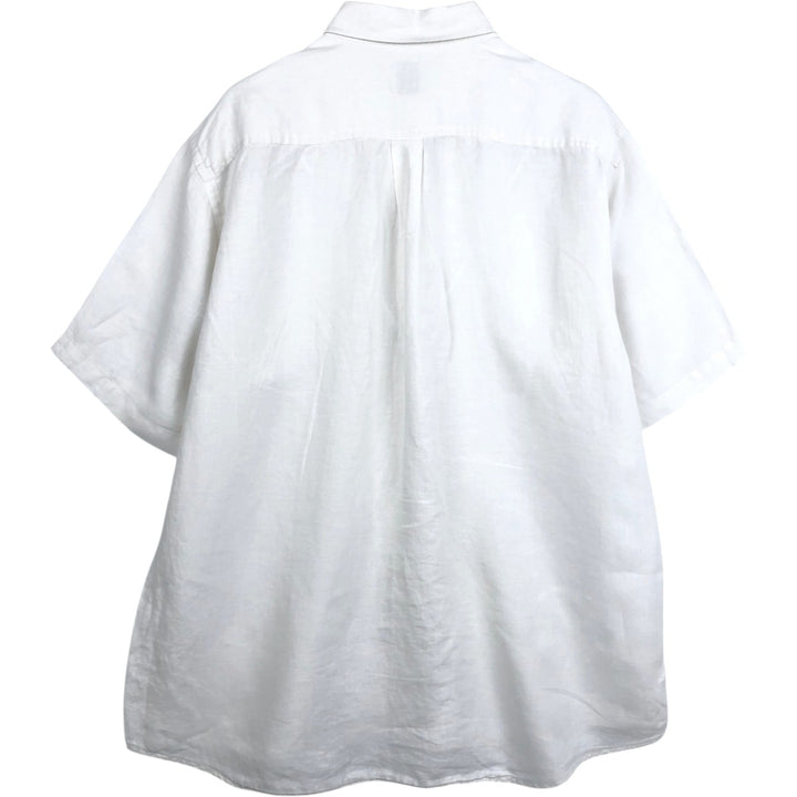 Brooks Brothers Est.1818 short sleeve linen button-down shirt, men's size L linen white type Vintage Second Hand