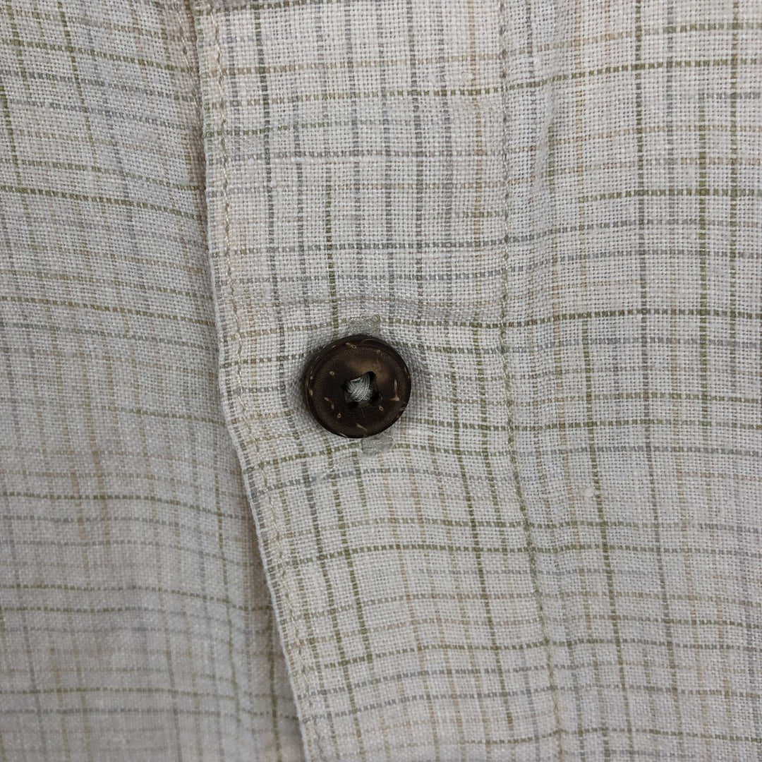 2000'S Patagonia 53141S7 Check Pattern Short-Sleeve Hemp Shirt, Boxy Shirt, Men's Size XL (approx.) Hemp unbleached Vintage Second Hand