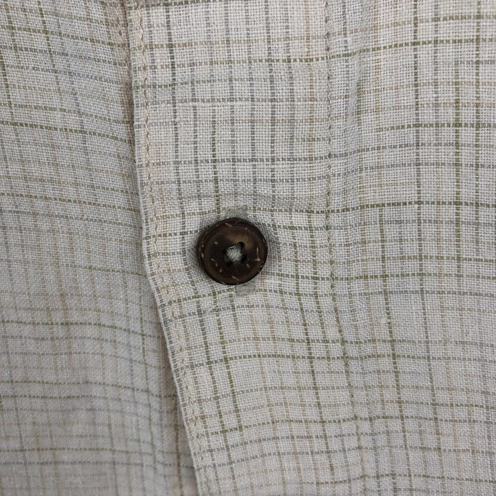 2000'S Patagonia 53141S7 Check Pattern Short-Sleeve Hemp Shirt, Boxy Shirt, Men's Size XL (approx.) Hemp unbleached Vintage Second Hand