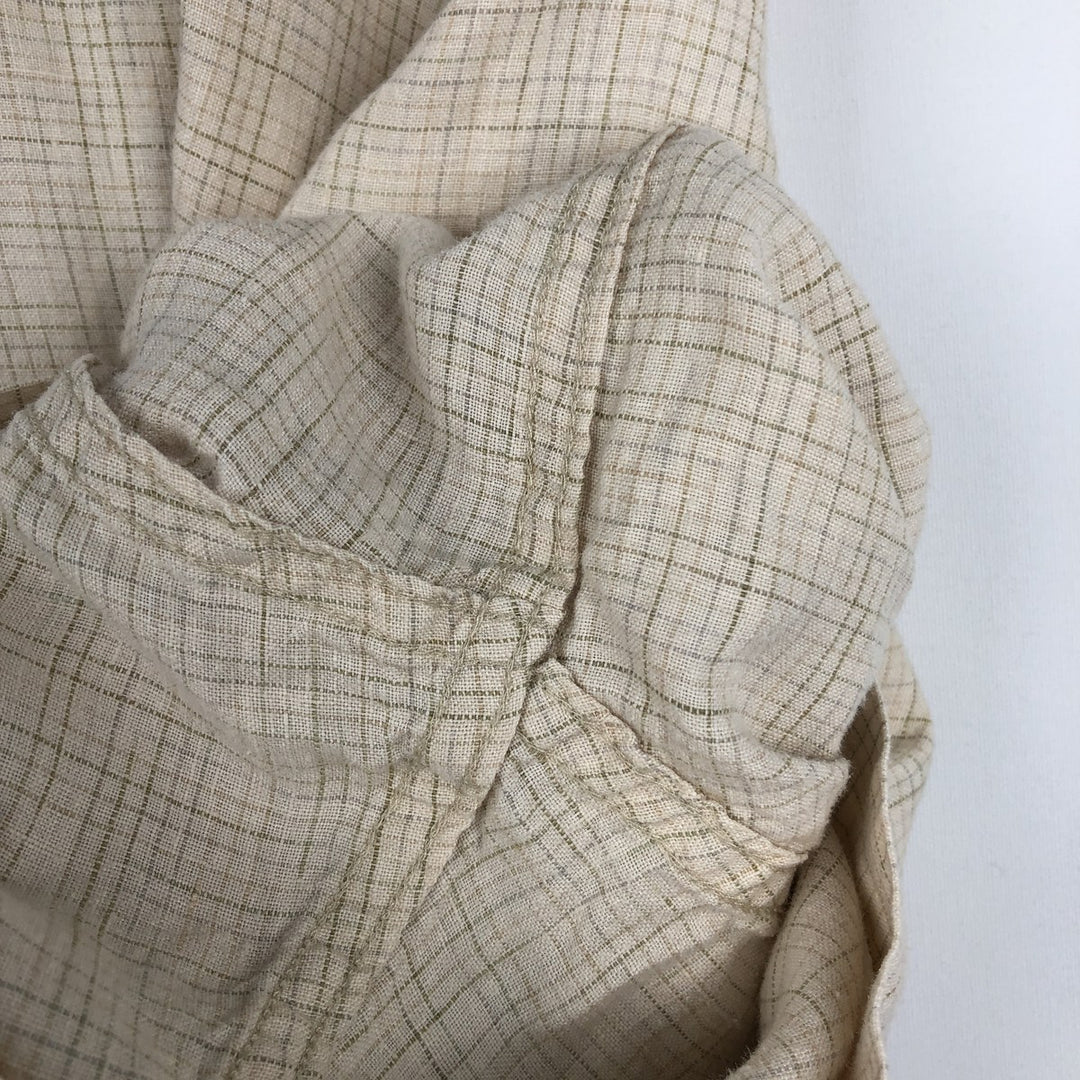 2000'S Patagonia 53141S7 Check Pattern Short-Sleeve Hemp Shirt, Boxy Shirt, Men's Size XL (approx.) Hemp unbleached Vintage Second Hand