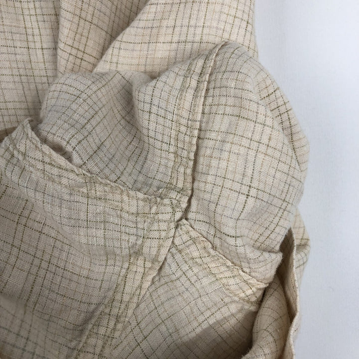 2000'S Patagonia 53141S7 Check Pattern Short-Sleeve Hemp Shirt, Boxy Shirt, Men's Size XL (approx.) Hemp unbleached Vintage Second Hand