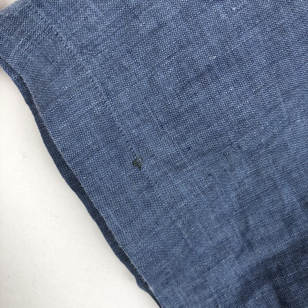 Brooks Brothers Short Sleeve Linen Button Down Shirt, Men's Size L linen blue type Vintage Second Hand