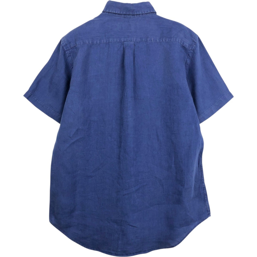 Ralph Lauren short sleeve button down shirt, men's size M unclear navy blue type Vintage Second Hand
