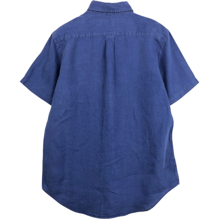 Ralph Lauren short sleeve button down shirt, men's size M unclear navy blue type Vintage Second Hand