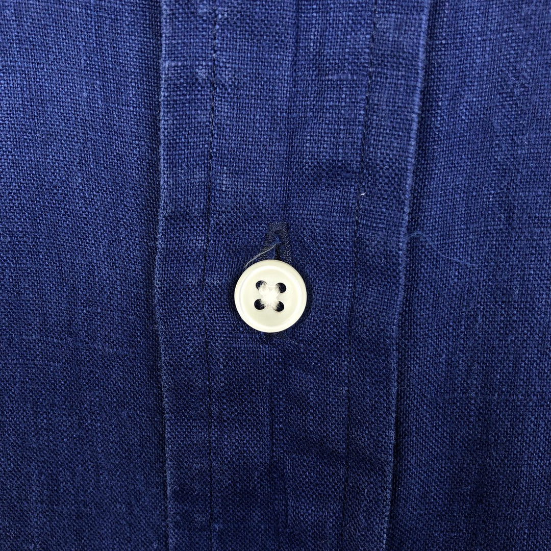 Ralph Lauren short sleeve button down shirt, men's size M unclear navy blue type Vintage Second Hand
