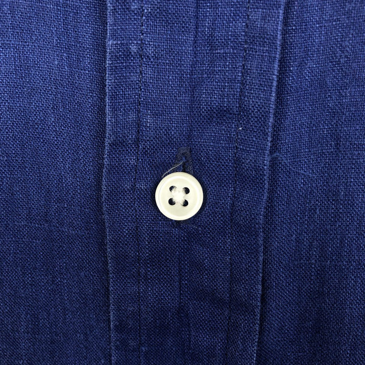 Ralph Lauren short sleeve button down shirt, men's size M unclear navy blue type Vintage Second Hand