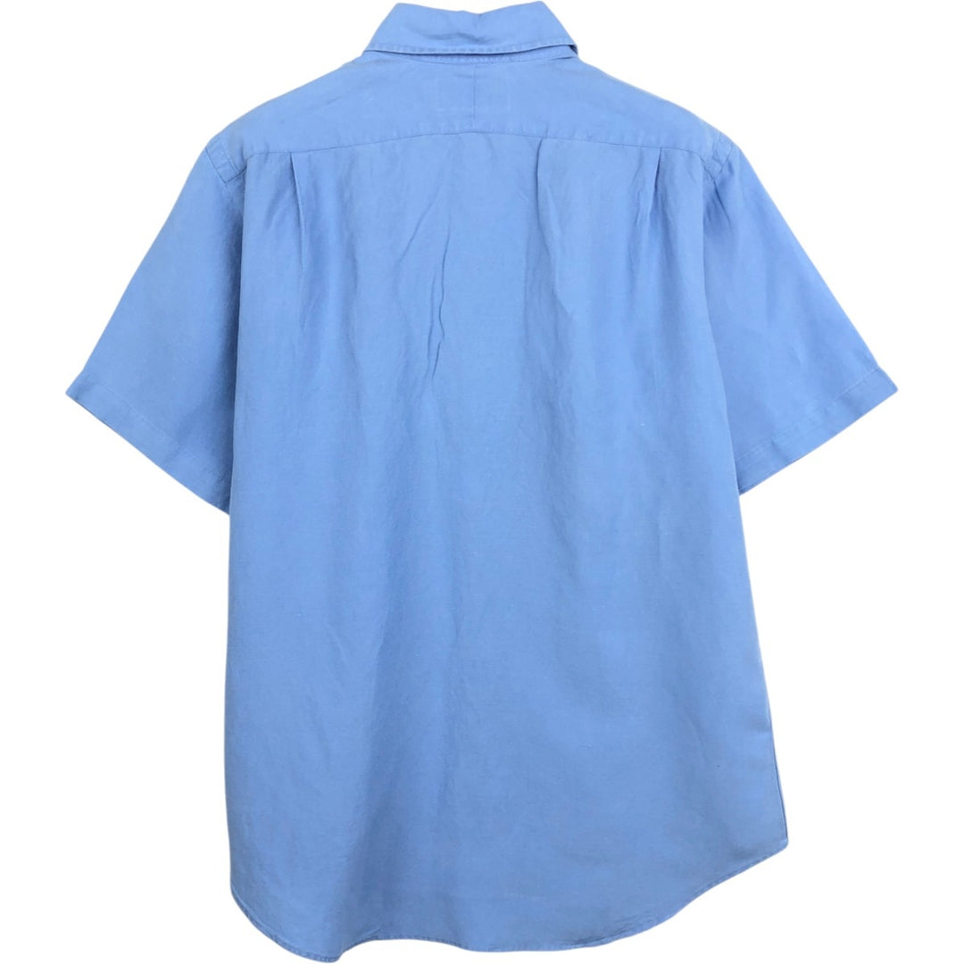 Ralph Lauren POLO by Ralph Lauren Short-Sleeve Linen Shirt, Men's Size M (approx.) linen Blue type light blue Vintage Second Hand