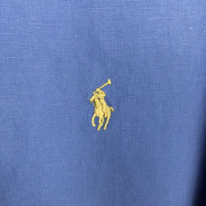 Ralph Lauren POLO by Ralph Lauren Short-Sleeve Linen Shirt, Men's Size M (approx.) linen Blue type light blue Vintage Second Hand