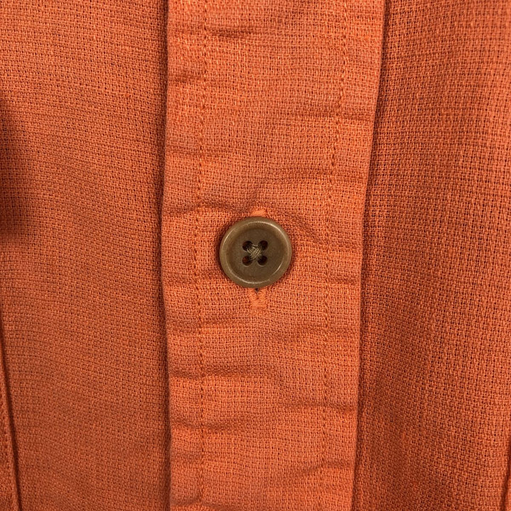 Ralph Lauren POLO by Ralph Lauren short sleeve linen shirt, men's size L linen orange type Vintage Second Hand