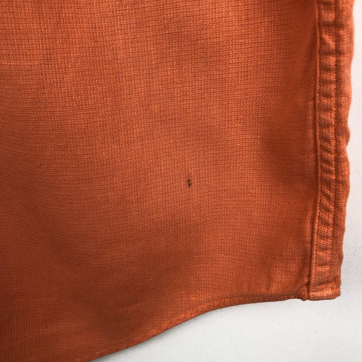 Ralph Lauren POLO by Ralph Lauren short sleeve linen shirt, men's size L linen orange type Vintage Second Hand