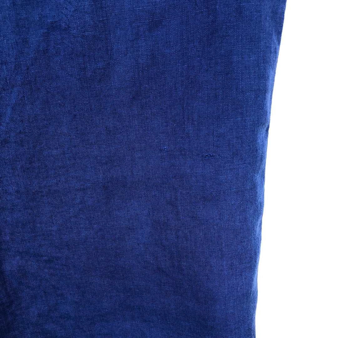 Ralph Lauren BLAKE short sleeve linen button down shirt, men's size L linen blue type Vintage Second Hand