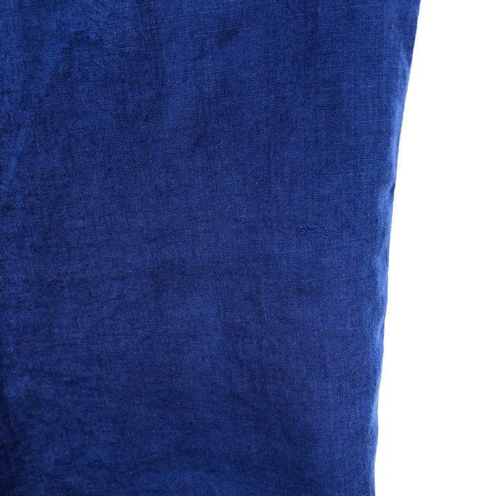 Ralph Lauren BLAKE short sleeve linen button down shirt, men's size L linen blue type Vintage Second Hand