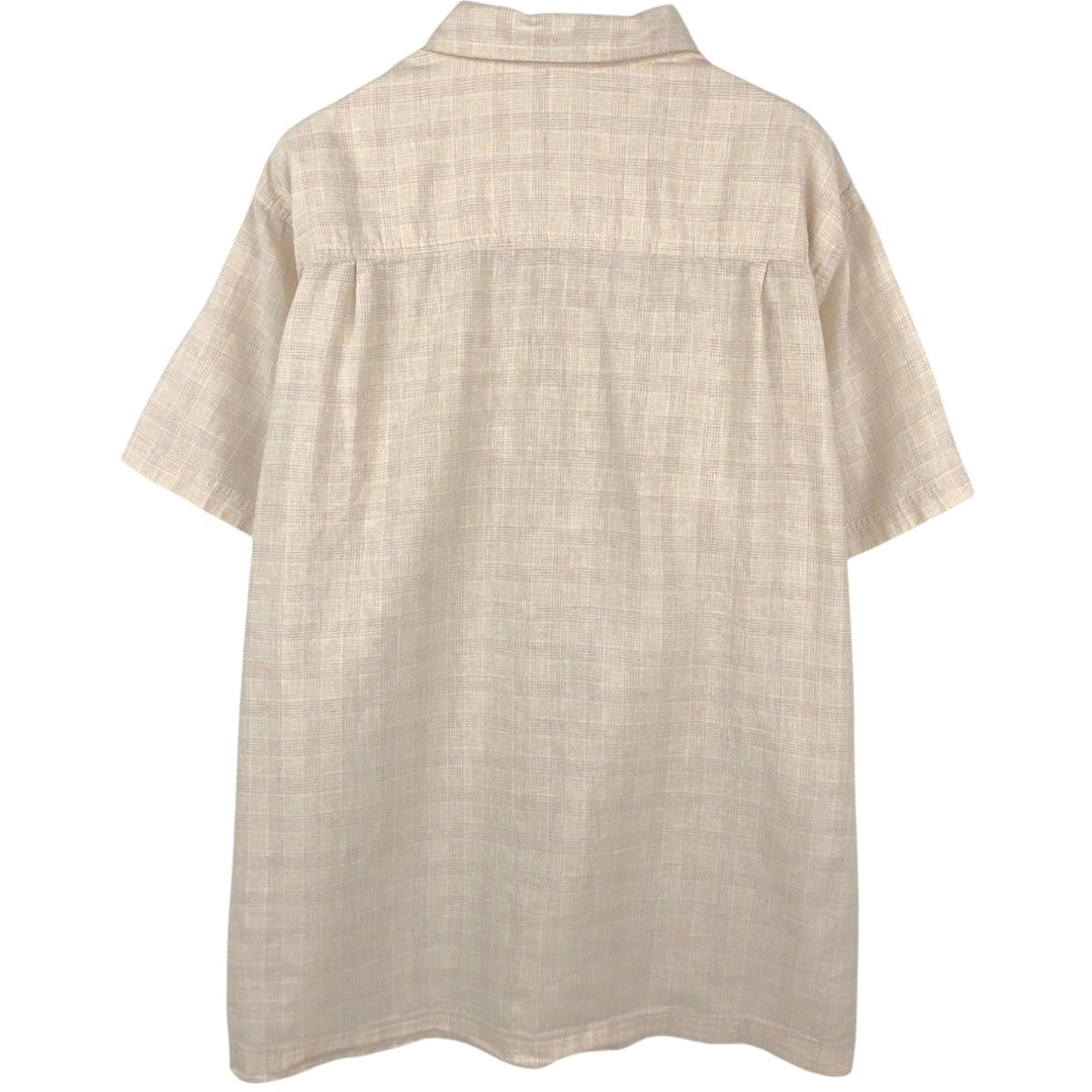 2000'S Patagonia 53136SP9 Check Pattern Short-Sleeve Hemp Shirt, Boxy Shirt, Men's Size L (approx.) Hemp Beige type Vintage Second Hand