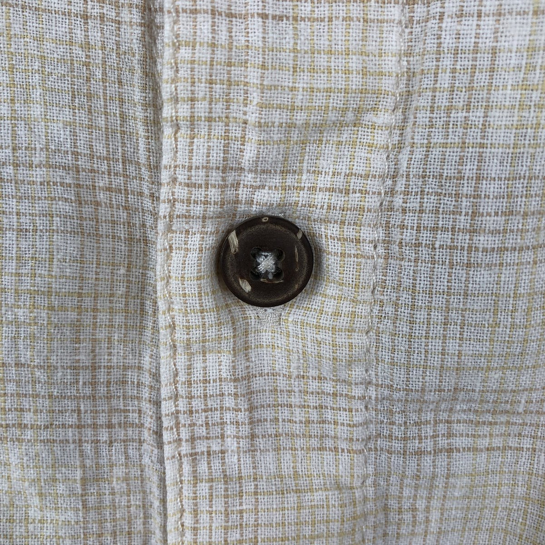 2000'S Patagonia 53136SP9 Check Pattern Short-Sleeve Hemp Shirt, Boxy Shirt, Men's Size L (approx.) Hemp Beige type Vintage Second Hand