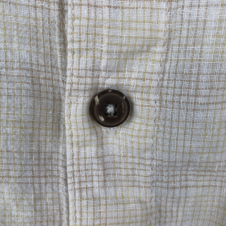 2000'S Patagonia 53136SP9 Check Pattern Short-Sleeve Hemp Shirt, Boxy Shirt, Men's Size L (approx.) Hemp Beige type Vintage Second Hand