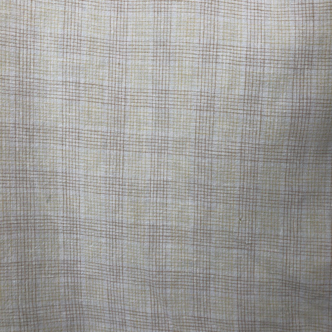 2000'S Patagonia 53136SP9 Check Pattern Short-Sleeve Hemp Shirt, Boxy Shirt, Men's Size L (approx.) Hemp Beige type Vintage Second Hand