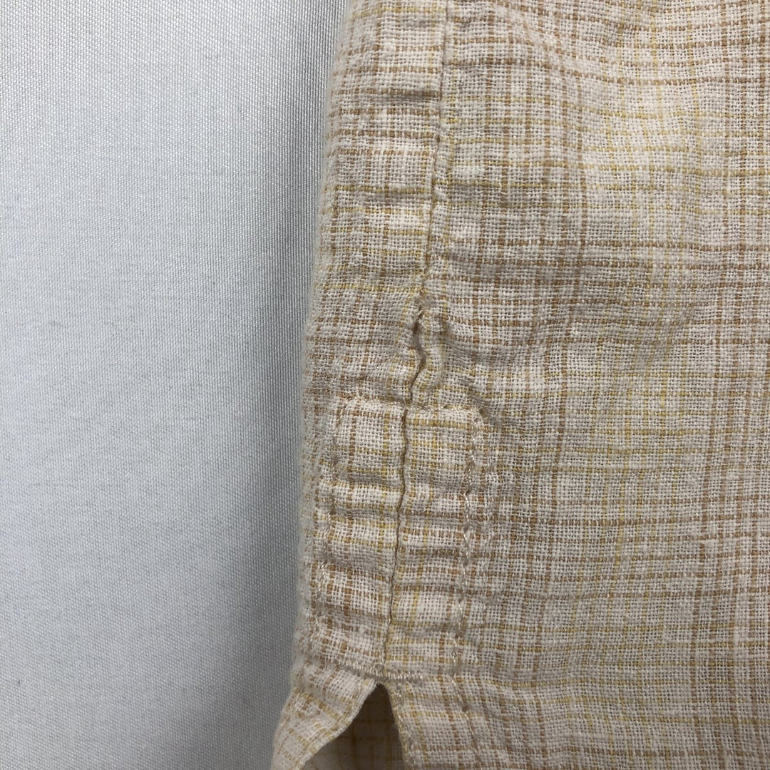 2000'S Patagonia 53136SP9 Check Pattern Short-Sleeve Hemp Shirt, Boxy Shirt, Men's Size L (approx.) Hemp Beige type Vintage Second Hand