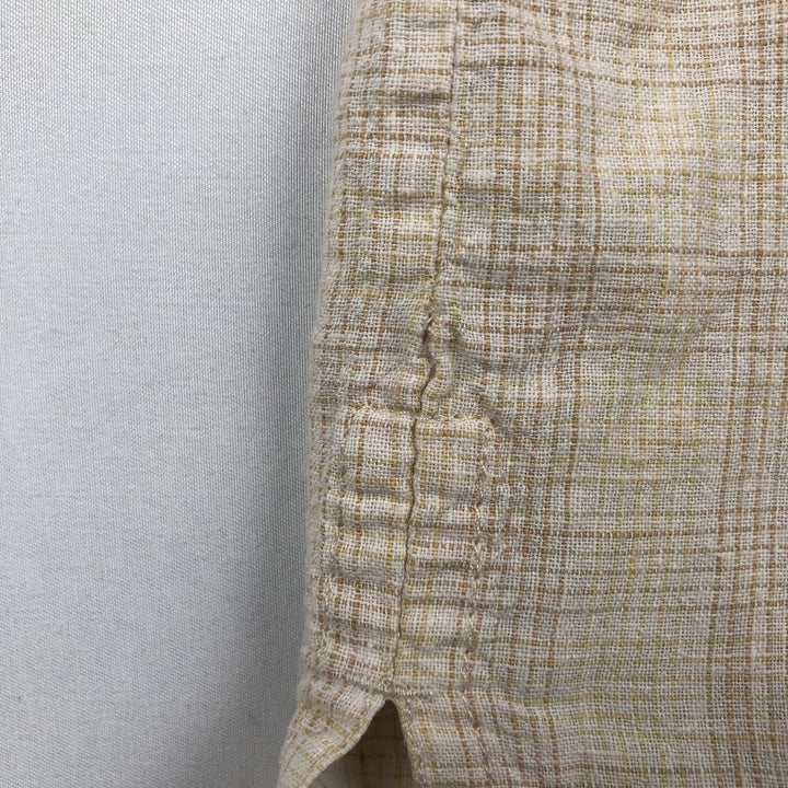 2000'S Patagonia 53136SP9 Check Pattern Short-Sleeve Hemp Shirt, Boxy Shirt, Men's Size L (approx.) Hemp Beige type Vintage Second Hand