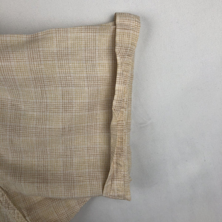 2000'S Patagonia 53136SP9 Check Pattern Short-Sleeve Hemp Shirt, Boxy Shirt, Men's Size L (approx.) Hemp Beige type Vintage Second Hand