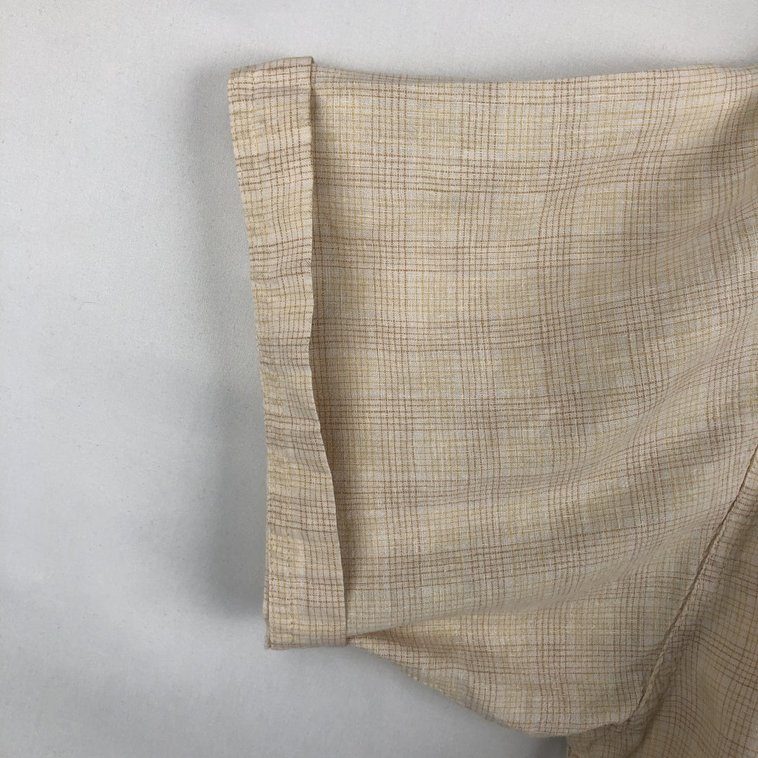 2000'S Patagonia 53136SP9 Check Pattern Short-Sleeve Hemp Shirt, Boxy Shirt, Men's Size L (approx.) Hemp Beige type Vintage Second Hand