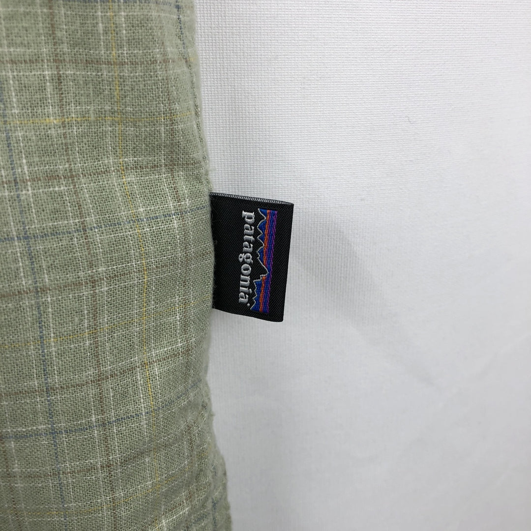 Patagonia Backstep Shirt 53139SP23 Check Pattern Short Sleeve Cotton x Hemp Box Shirt Men's XL Equivalent Hemp green type Vintage Second Hand