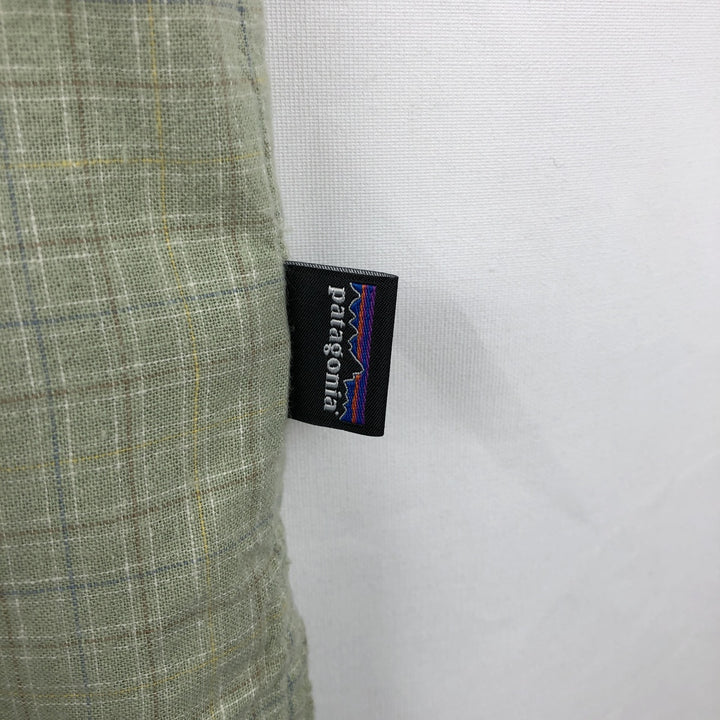 Patagonia Backstep Shirt 53139SP23 Check Pattern Short Sleeve Cotton x Hemp Box Shirt Men's XL Equivalent Hemp green type Vintage Second Hand