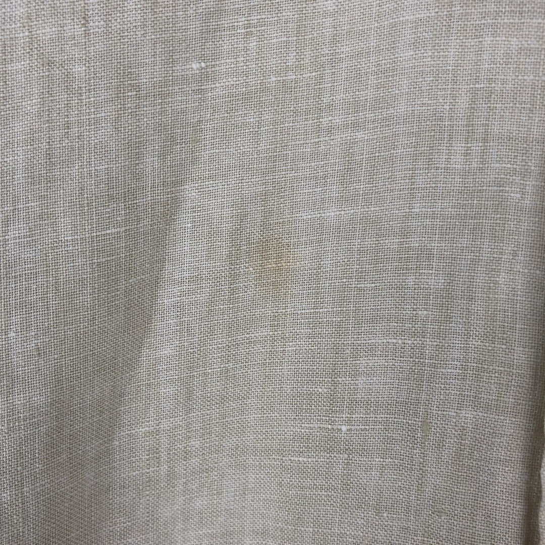 Brooks Brothers Est.1818 Traditional Fit Long-Sleeve Linen Button-Down Shirt, Men's Size XL (approx.) linen Beige type Vintage Second Hand