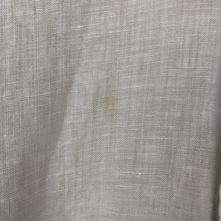 Brooks Brothers Est.1818 Traditional Fit Long-Sleeve Linen Button-Down Shirt, Men's Size XL (approx.) linen Beige type Vintage Second Hand