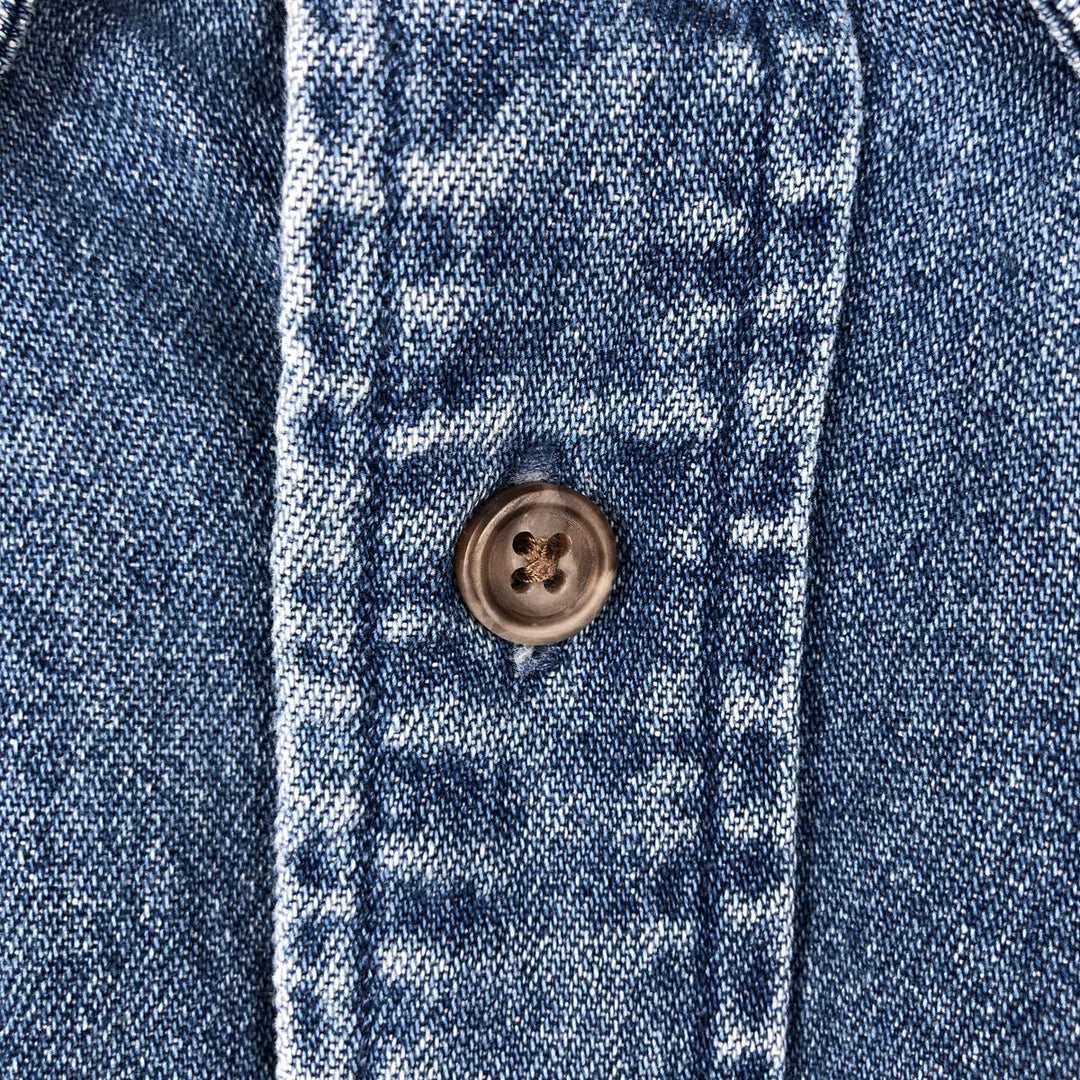 Ralph Lauren POLO SPORT Long-Sleeve Button-Down Denim Shirt, Men's Size M (approx.) cotton blue type Vintage Second Hand