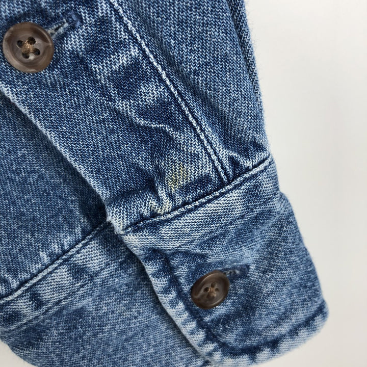 Ralph Lauren POLO SPORT Long-Sleeve Button-Down Denim Shirt, Men's Size M (approx.) cotton blue type Vintage Second Hand