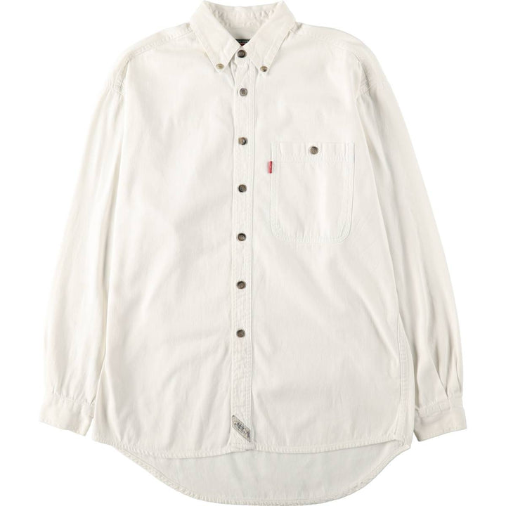 Levi's long-sleeved white denim shirt, men's size S (approx.) cotton white type Vintage Second Hand