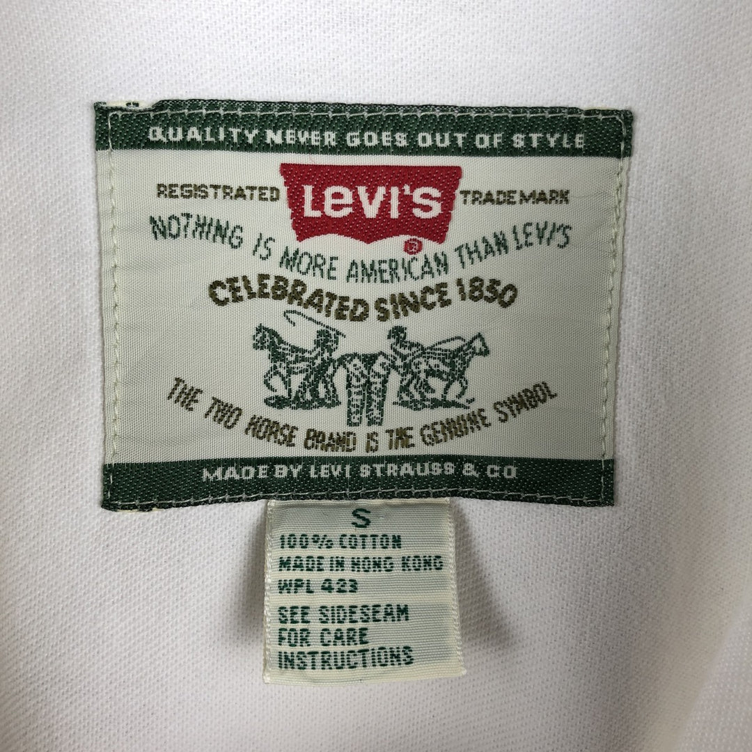 Levi's long-sleeved white denim shirt, men's size S (approx.) cotton white type Vintage Second Hand