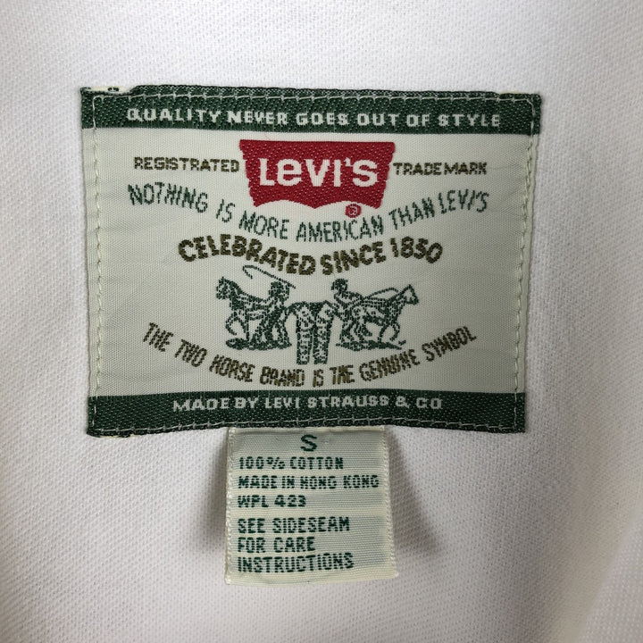 Levi's long-sleeved white denim shirt, men's size S (approx.) cotton white type Vintage Second Hand