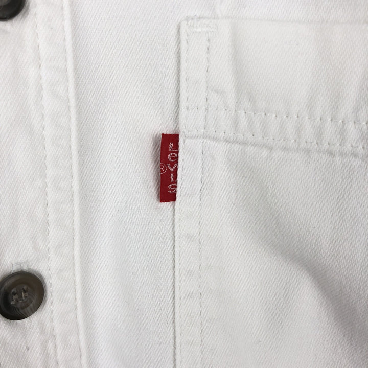 Levi's long-sleeved white denim shirt, men's size S (approx.) cotton white type Vintage Second Hand