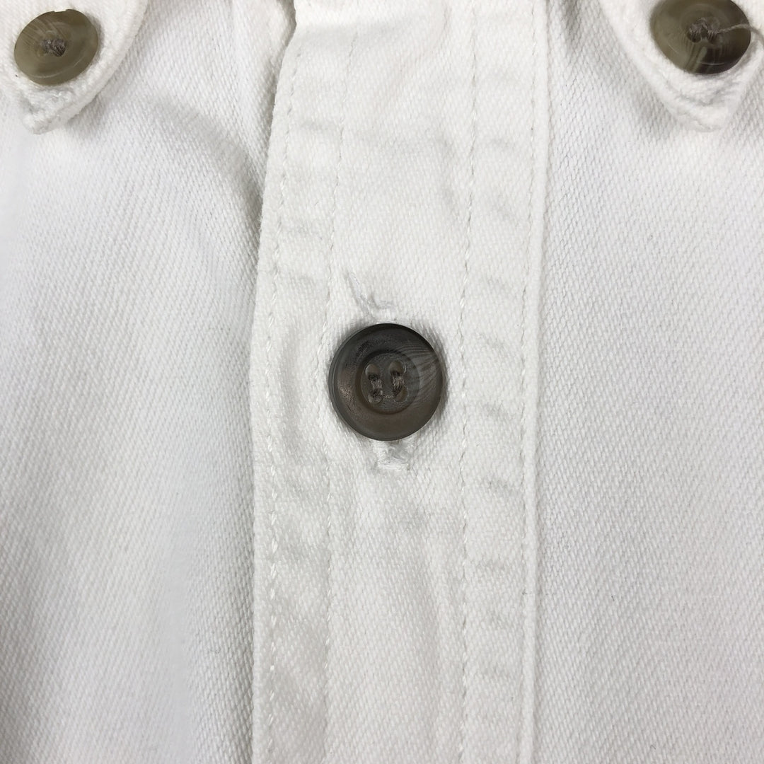 Levi's long-sleeved white denim shirt, men's size S (approx.) cotton white type Vintage Second Hand