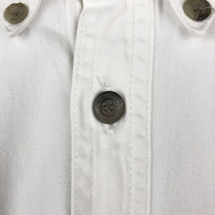 Levi's long-sleeved white denim shirt, men's size S (approx.) cotton white type Vintage Second Hand