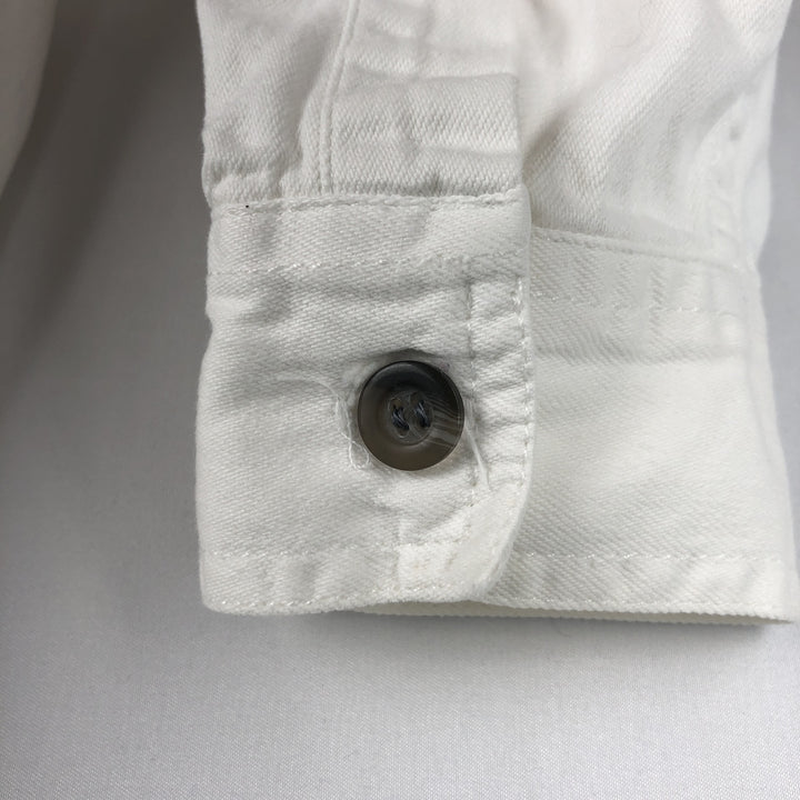 Levi's long-sleeved white denim shirt, men's size S (approx.) cotton white type Vintage Second Hand