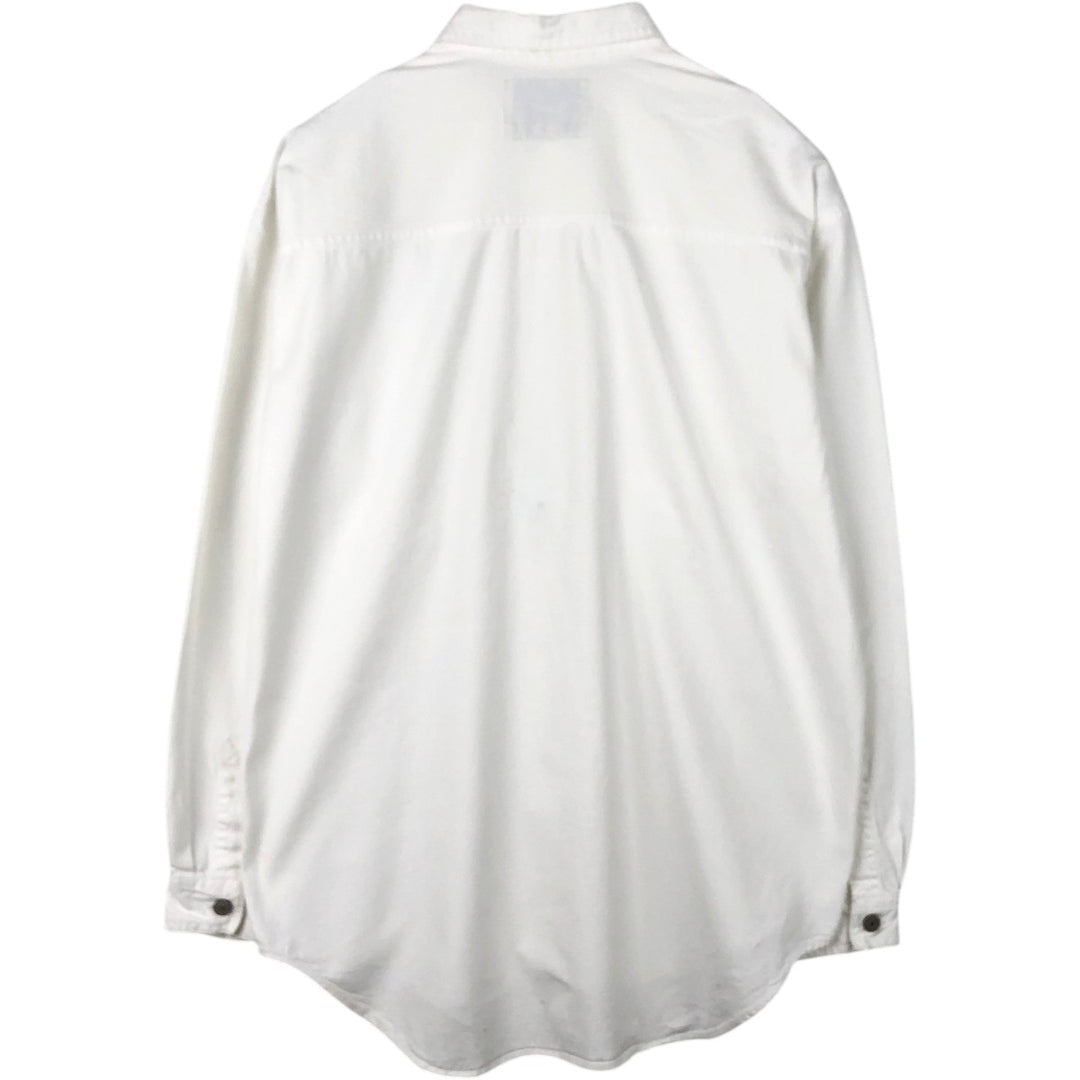 90s-00'S Levi's RED TAB Long-Sleeve White Denim Shirt, Men's Size L (Equivalent), Vintage cotton white type Vintage Second Hand
