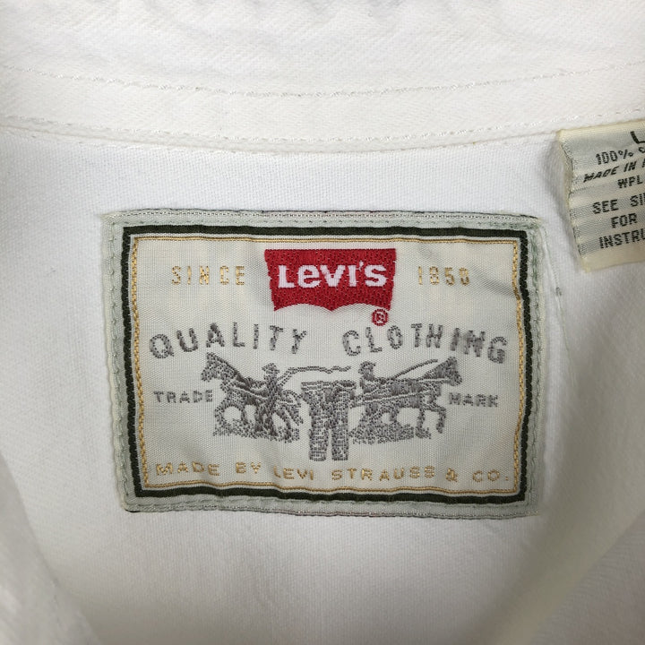 90s-00'S Levi's RED TAB Long-Sleeve White Denim Shirt, Men's Size L (Equivalent), Vintage cotton white type Vintage Second Hand