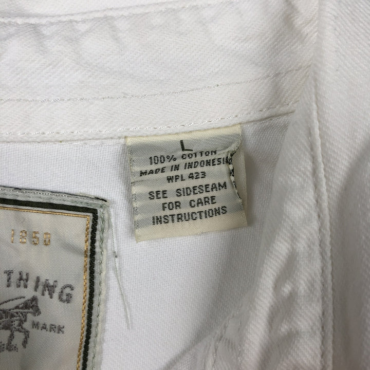 90s-00'S Levi's RED TAB Long-Sleeve White Denim Shirt, Men's Size L (Equivalent), Vintage cotton white type Vintage Second Hand