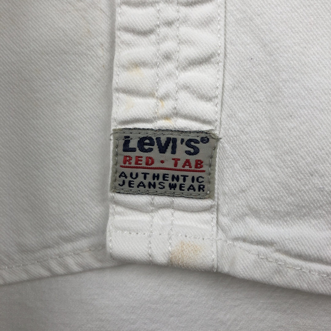90s-00'S Levi's RED TAB Long-Sleeve White Denim Shirt, Men's Size L (Equivalent), Vintage cotton white type Vintage Second Hand