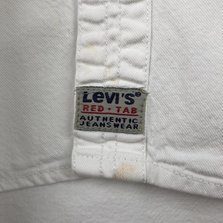 90s-00'S Levi's RED TAB Long-Sleeve White Denim Shirt, Men's Size L (Equivalent), Vintage cotton white type Vintage Second Hand