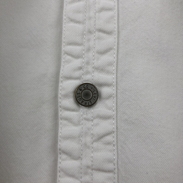 90s-00'S Levi's RED TAB Long-Sleeve White Denim Shirt, Men's Size L (Equivalent), Vintage cotton white type Vintage Second Hand
