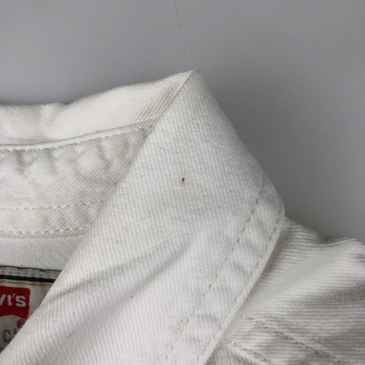 90s-00'S Levi's RED TAB Long-Sleeve White Denim Shirt, Men's Size L (Equivalent), Vintage cotton white type Vintage Second Hand